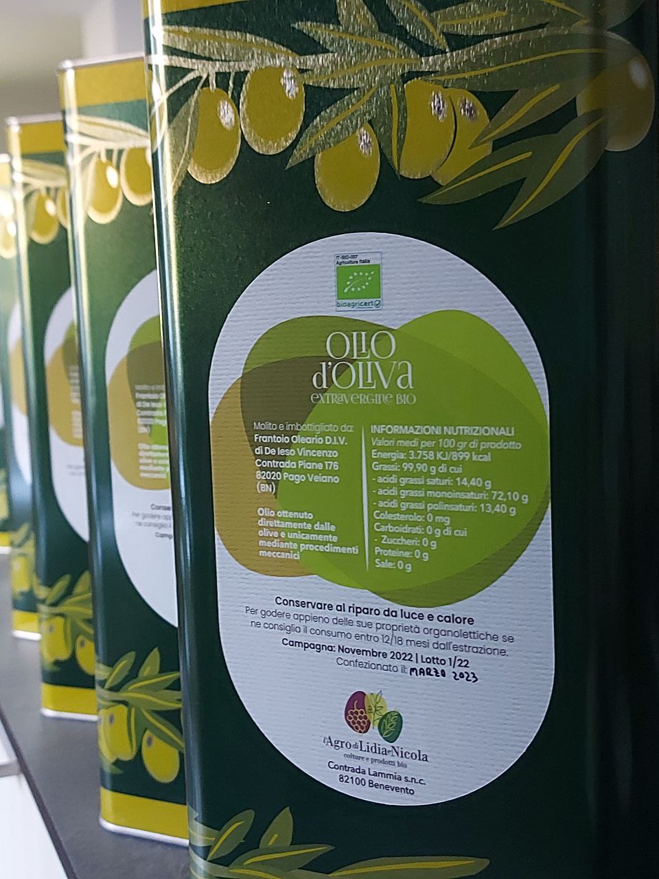 Olio d'oliva Extravergine Biologico annata  2025/262:2